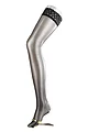 Women's 1 Pair Falke Shelina 12 Denier Ultra Transparent Hold Ups With Shimmer - Black