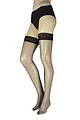 Women's 1 Pair Falke Shelina 12 Denier Ultra Transparent Hold Ups With Shimmer - Black