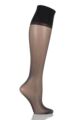 Ladies 1 Pair Falke Pure Matt 20 Knee Highs With Sensitive Top - Black