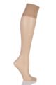 Ladies 1 Pair Falke Pure Matt 20 Knee Highs With Sensitive Top - Crystal