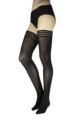 Ladies 1 Pair Falke Pure Matt 50 Denier Semi-Opaque Matt Hold Ups - Black