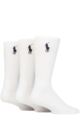 Mens 3 Pair Ralph Lauren Classic Cotton Sport Socks - White