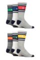 Mens 6 Pack Ralph Lauren Classic Sport Cushioned Socks - Grey / White / Heather