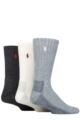 Mens 3 Pair Ralph Lauren Cushioned Comfort Sole Technical Sport Socks - Charcoal / White / Grey
