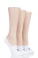 Ladies 3 Pair Ralph Lauren Cotton No Show Socks - White