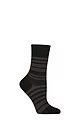 Women's 1 Pair Falke Sunset Stripe Sensitive Lyocell Socks - Black
