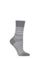 Ladies 1 Pair Falke Sunset Stripe Sensitive Lyocell Socks - Blue