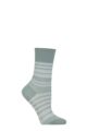 Ladies 1 Pair Falke Sunset Stripe Sensitive Lyocell Socks - Light Jade