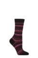 Ladies 1 Pair Falke Christmas Eve Wool Fairisle Socks - Black
