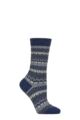 Ladies 1 Pair Falke Christmas Eve Wool Fairisle Socks - Royal Blue