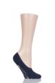 Ladies 1 Pair Falke Cosy Ballerina Slipper Socks with Carry Pouch - Navy