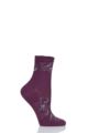 Ladies 1 Pair Falke Crane Flight Cotton Socks - Purple