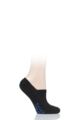 Ladies 1 Pair Falke Cool Kick Invisible Cotton Socks - Black