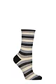 Women's 1 Pair Falke Dopamine Stripe Lyocell Socks - Black