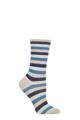 Ladies 1 Pair Falke Dopamine Stripe Lyocell Socks - Arctic Grey