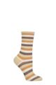 Ladies 1 Pair Falke Dopamine Stripe Lyocell Socks - Hemp