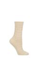 Ladies 1 Pair Falke Granny Square Bamboo Socks - Off White