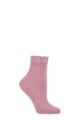 Ladies 1 Pair Falke Ribbed Wool Bed Socks - Pink