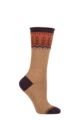 Ladies 1 Pair Falke Pine Grove Wool Socks - Nut Melange