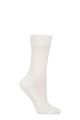 Women's 1 Pair Falke Sensitive London Left And Right Comfort Cuff Cotton Socks - White