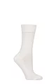 Women's 1 Pair Falke Sensitive London Left And Right Comfort Cuff Cotton Socks - White