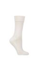 Women's 1 Pair Falke Sensitive London Left And Right Comfort Cuff Cotton Socks - Off White