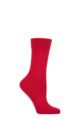 Ladies 1 Pair Falke Sensitive London Left And Right Comfort Cuff Cotton Socks - Scarlet