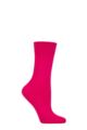 Ladies 1 Pair Falke Sensitive London Left And Right Comfort Cuff Cotton Socks - Magenta