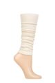 Ladies 1 Pair Falke Cross Knit Organic Cotton Leg Warmers - Crème