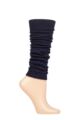 Ladies 1 Pair Falke Cross Knit Organic Cotton Leg Warmers - Space Blue