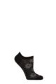 Women's 1 Pair Falke Active Breeze Floral Trainer Socks - Black