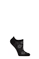 Women's 1 Pair Falke Active Breeze Floral Trainer Socks - Black