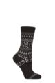 Women's 1 Pair Falke Cosy Wool Special Edition Classic Norwegian Patterned Socks - Black