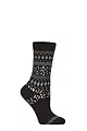 Women's 1 Pair Falke Cosy Wool Special Edition Classic Norwegian Patterned Socks - Black