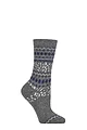 Women's 1 Pair Falke Cosy Wool Special Edition Classic Norwegian Patterned Socks - Light Grey Melange