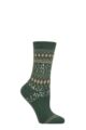 Women's 1 Pair Falke Cosy Wool Special Edition Classic Norwegian Patterned Socks - Hunter Green