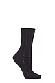 Women's 1 Pair Falke Soft Merino Special Edition Textured Wool Socks - Dark Navy