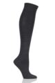 Women's 1 Pair Falke Sensitive Berlin Merino Wool Left And Right Knee High Socks - Anthracite