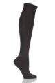 Ladies 1 Pair Falke Sensitive Berlin Merino Wool Left And Right Knee High Socks - Dark Brown