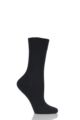 Ladies 1 Pair Falke Sensitive Berlin Merino Wool Left And Right Comfort Cuff Socks - Black