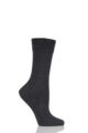 Ladies 1 Pair Falke Sensitive Berlin Merino Wool Left And Right Comfort Cuff Socks - Anthracite