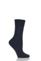 Ladies 1 Pair Falke Sensitive Berlin Merino Wool Left And Right Comfort Cuff Socks - Dark Navy