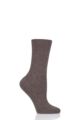 Ladies 1 Pair Falke Cosy Wool and Cashmere Socks - Mid Brown