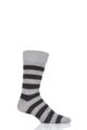 Mens and Ladies 1 Pair SOCKSHOP of London Striped Alpaca Everyday Socks - Grey / Jet Black