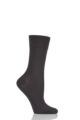 Ladies 1 Pair Falke Sensitive Granada Cotton Comfort Cuff Socks - Anthracite Melange
