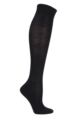 Women's 1 Pair Falke Sensitive London Left and Right Comfort Cuff Cotton Knee High Socks - Black