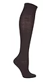 Women's 1 Pair Falke Sensitive London Left and Right Comfort Cuff Cotton Knee High Socks - Dark Brown