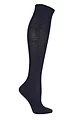 Women's 1 Pair Falke Sensitive London Left and Right Comfort Cuff Cotton Knee High Socks - Dark Navy