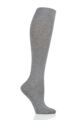 Ladies 1 Pair Falke Family Everyday Cotton Knee High Socks - Grey