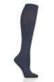 Ladies 1 Pair Falke Family Everyday Cotton Knee High Socks - Navy Blue
